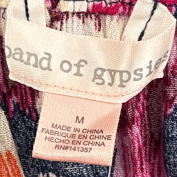 Band Gypsies Dress Women M Dark Floral Maxi Button Down Flowy Boho Prairie New - Picture 11 of 16